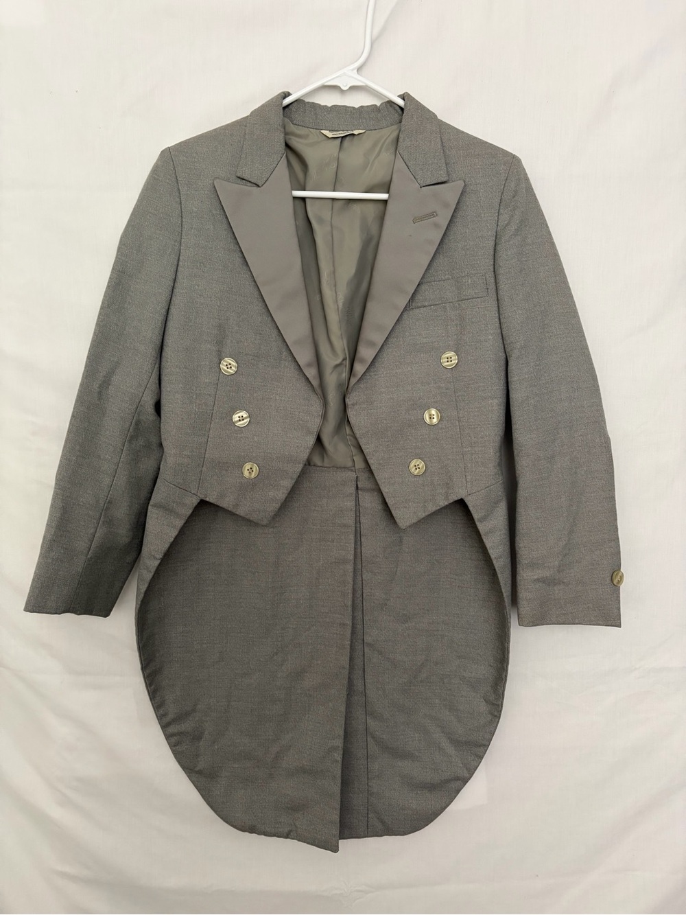 Vintage 80s Raffinati Robert Wagner Womens 16 Grey Formal Tuxedo Tailcoat(A944